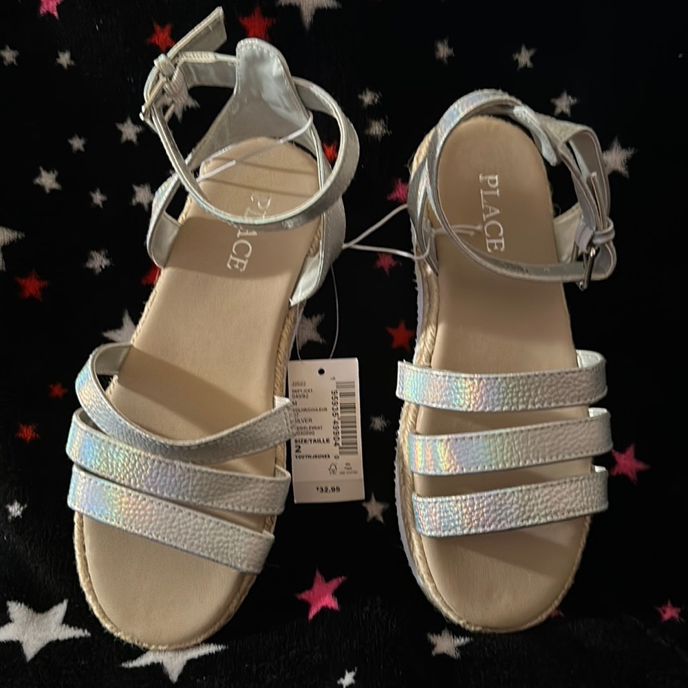 Brand new silver girls sandals